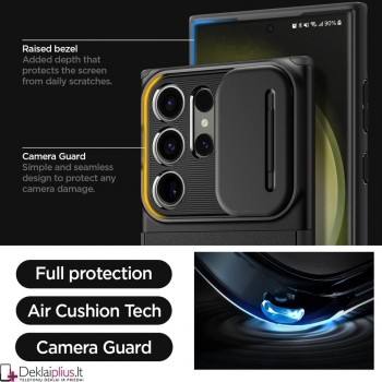 Spigen Optik armor dėklas su kameros apsauga - juodas (Samsung S23 Ultra)